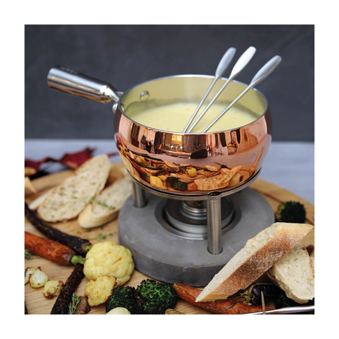 Boska Fondueset Koper - Kaas fondue - voor 1300 gram Kaas - 1,7 L