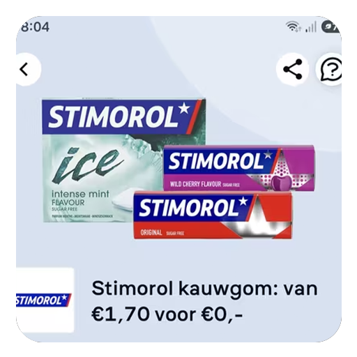 Gratis Stimorol kauwgom bij Scoupy